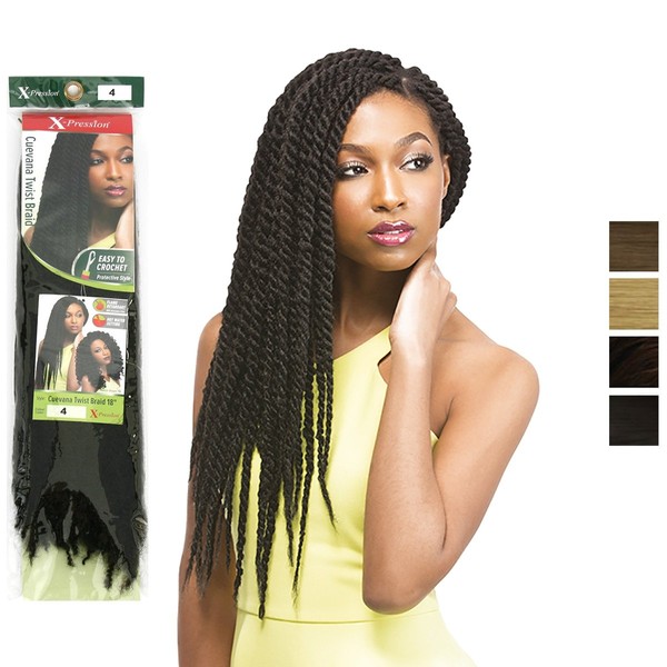 X-Pression Cuevana Twist Elegant Synthetic Hair Braids Bulk, Colour: 1B (Natural Black)