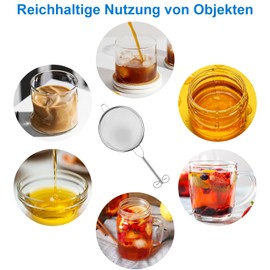 1 x 16 cm Matcha Tea Strainer Made of Stainless Steel, Fine Mesh Metal Strainer, Large Fine Mesh Sieve, Premium Stainless Steel Sieve for Matcha Preparation, Tea, Ceremony