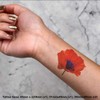4 x 'Poppy Flower' Temporary Tattoos - Water Resistant, Skin-Safe,
