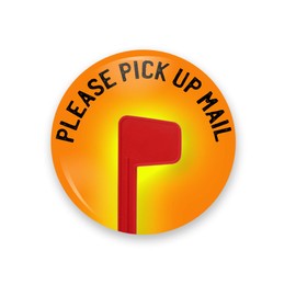 Red Glowing Flag with Orange Background Pick Up Mail Mailbox Alert Magnet 2.25 Inch