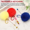 PATIKIL Beadable Keychain Bars, Plush Ball Beaded Keychain Blanks Bulk