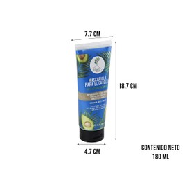 Mascarilla para el cabello Natural con Aceite de Girasol, Aceite de Coco, Aceite de Aguacate, Árbol Verde. 180 ml.