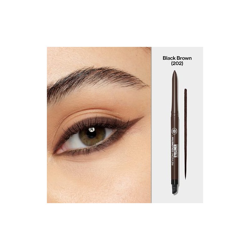 Revlon Colorstay Eyeliner Pencil, No. 202 Black Brown, 0.01 Ounce