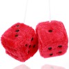 YGMONER Couple 2.75” Fuzzy Dice with Leather Dots Retro Car