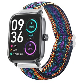 IDW13,IDW16,IDW19,IDW17 Smartwatch Bands, Lamshaw 22mm Stretch Elastics Nylon Adjustable Replacement Strap Accessories for Men & Women Compatible for TOOBUR,TEMINICE,VRPEFIT,Konitee,Gydom,Faweio IDW13