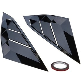 Ombialo Racing Style Rear Side Window Louvers Compatible with Honda Accord 2018 2019 2020 2021 2022 10th Gen Air Vent Scoop Shades Cover Blinds (Glossy Black)