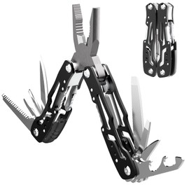 ENNSOO Multitool Stocking Stuffers for Men, Christmas Gifts for Men Dad Boyfriend, 12-in-1 Pliers Men Gifts for Christmas, Self-locking Multi Tool EDC Versatile Tool for DIY, Garden, Outdoor-Sliver