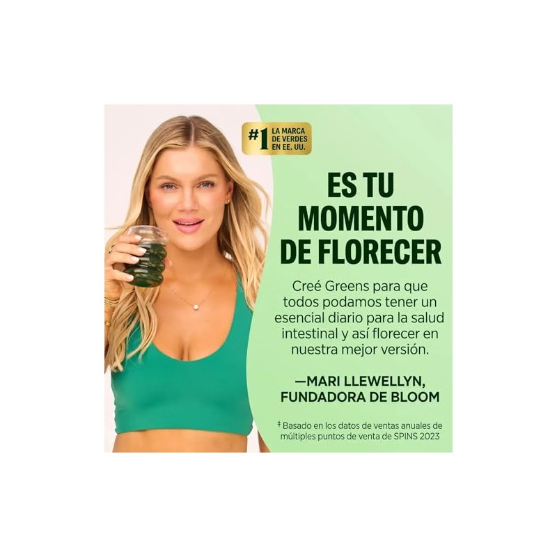 Bloom Nutrition Super Greens Polvo Jugo Verde Suplemento Probióticos Prebióticos