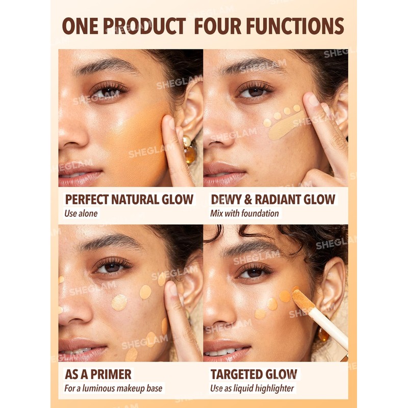 SHEGLAM Sunburst Glow Mixer 4-IN-1 Liquid Glow, Complexion Booster For