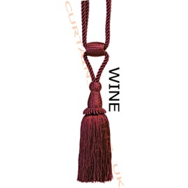 Wine - X2 Monaco Designer Tassel Rope Tie Back for Fabric Curtain
