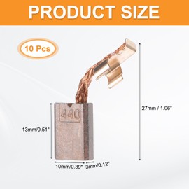 sourcing map 10 Pack CB440 Carbon Brushes Set Replaces 13x10x3mm for Most Power Tools Electric Hammer Drill Motor Circular Saws Replacement Part