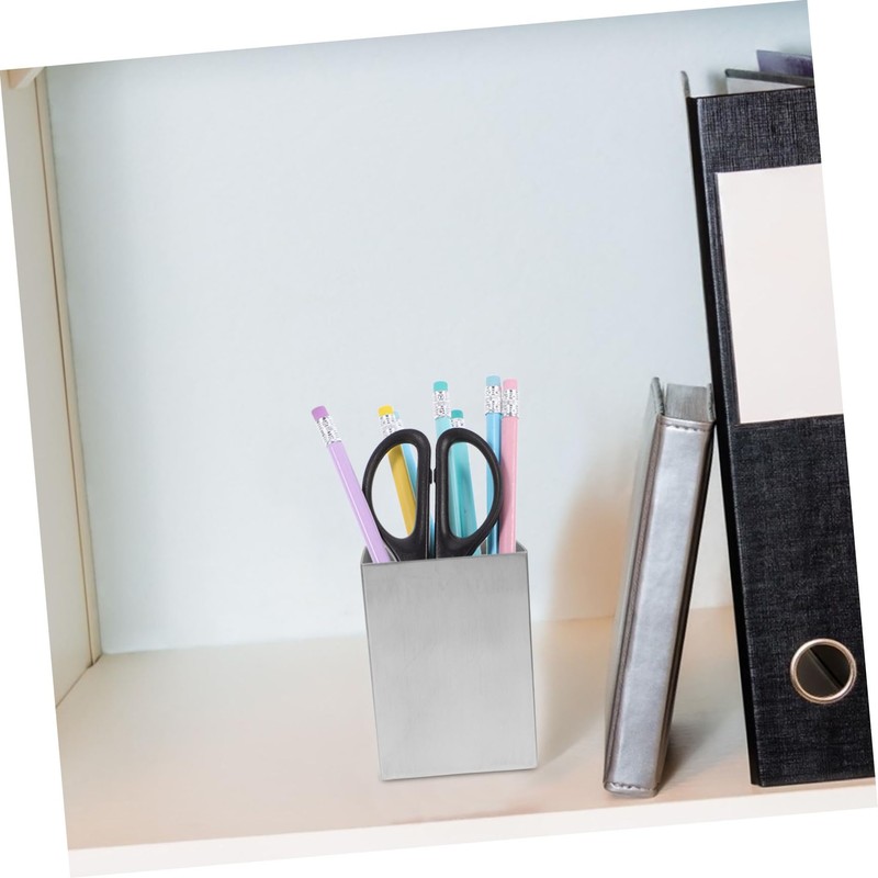 TEHAUX Pencil Holder Stainless Steel Desktop Organizer for Stationery Makeup