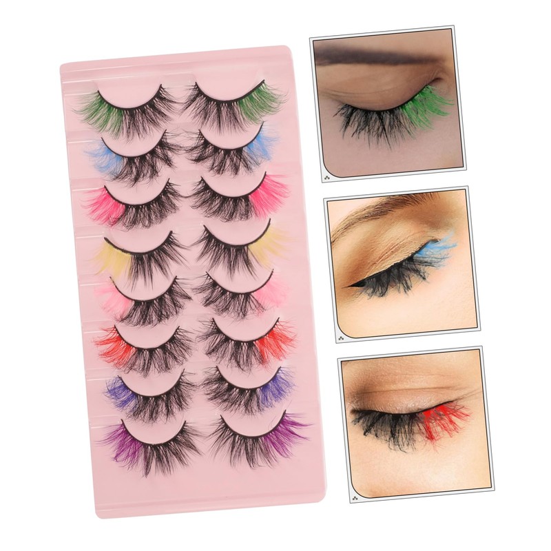 Outanaya 8 Pairs False Eyelashes Lashes Cosplay Strip Lashes Comfortable