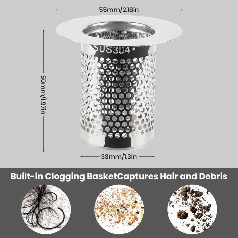Daletu Drain Filter, Kitchen Drain Strainer Filter, Drain Plug, Floor