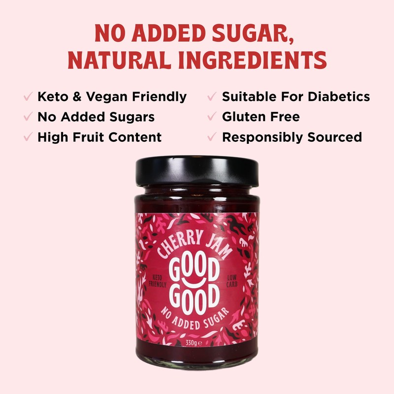 GOOD GOOD Sweet Cherry Jam - Keto Friendly - Low