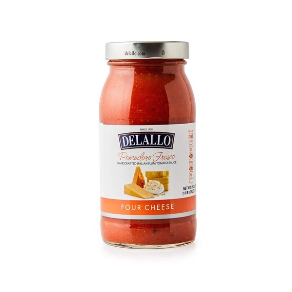 DeLallo Pomodoro Fresco Four Cheese Sauce, 25.25oz Jar, 2-Pack