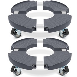 W B D WEIBIDA 2 Pack Plant Caddy with Wheels Heavy Duty Rolling Plant Stand Plant Roller Base for Large Planter Indoor Outdoor Round Dolly Cart with Casters