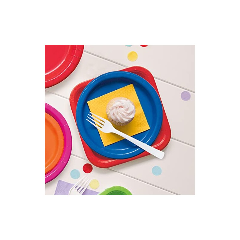 Unique Square Eco Friendly Paper Plates - 23cm - Red