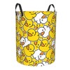 Gbuzozie Cartoon Duckies Round Laundry Hamper Cute Rubber Ducks Storage