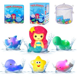 Orzbow Bath Toy Baby, Bath Toy Luminous Water Toy Children Mould Free from 1 2 Years with Magic Bath Book and Bath Toy Net, Children's Bath Toy Swimming Pool Toy
