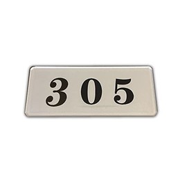 Seagron Room Number Plate, Room Number Plate, Stylish, Acrylic, 1.4 x 3.1 x 0.08 inches (3.5 x 8 x 0.2 cm) (305 Silver)