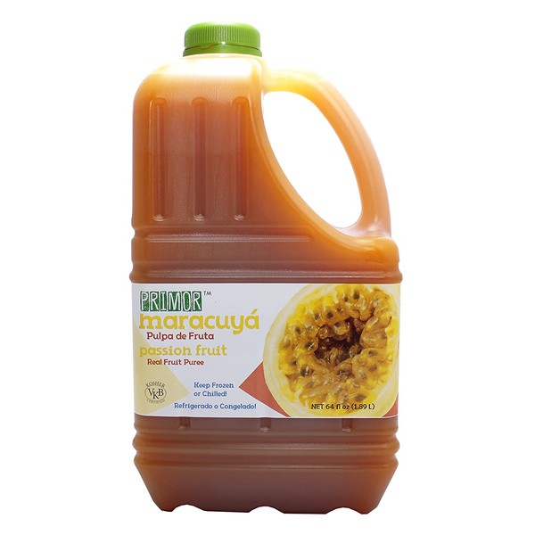 Primor Passion Fruit Puree | 64 Fl Oz | Create All-Natural Juices, Smoothies, Cocktails, Desserts, Dressings, And So Much More | Natural, Vegan, Non-GMO, Gluten-Free, Kosher