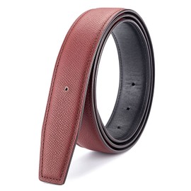 Vatee's Men/Women Genuine Leather Replacement Belt without Buckle 1.25"(32mm) Wide 39 inch Long Burgundy