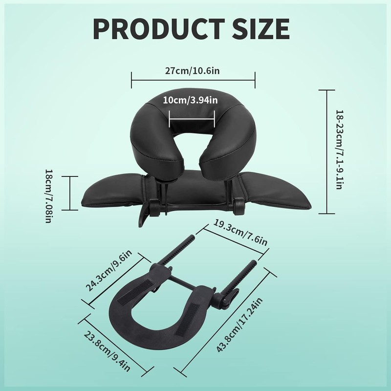 Adjustable Massage Headrest for Table Bed Mattress With Face Cradle