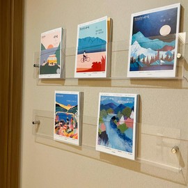 4-Pack 24" Acrylic Magazine Holder Vinyl Records Holder, Display Floating Bookshelves Wall Mounted, Hanging Nursery Book Shelves for Waiting Room, Living Room, Office