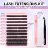 Oreola Cluster Lashes Kit 80D Individual Lashes with Bond&Remover and