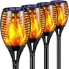 TomCare Solar Lights, 43" Waterproof Flickering Flames 96 LED Torches