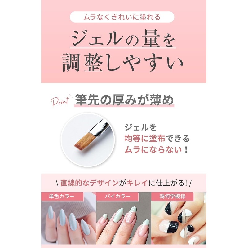 SHINYGEL Professional Gel Brush Set [Square + Brush Cap] Shiny