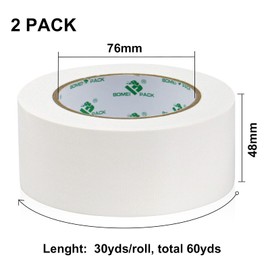 BOMEI PACK White Duct Tape Waterproof, Strong Tape Grips 2Rolls 8.3Mil x1.88inch x 30yds, Residue Free for Crafts and Repair