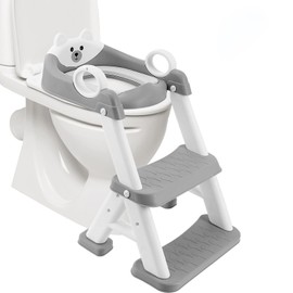 Potty Training Seat,Non Slip Foldable Toilet Training Seat with Soft Cushion, Comfortable HandlesUpgrade Toddler Toilet Seat for Kids Boys Girls,Potty Training Toilet Seat with Step Stool Ladder,