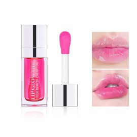 Melemando Hydrating Lip Glow Oil 7 Colors Moisturizing Lip Oil Gloss Not Greasy Transparent Plumping Lip Gloss Nourishing Repairing Lip Oil Tinted for Lip Care and Dry Lips (Colors 07)