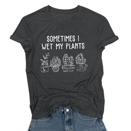 Gardening Shirts for Women Plant Lover T Shirt Cute Gardener Tshirt Garden Graphic Tees Gardening Gifts Tops Gray