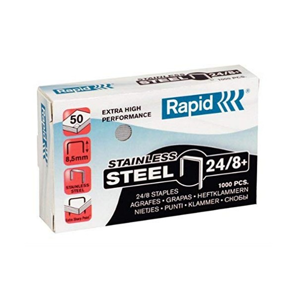 Leitz Rapid 24858300 Staples 24/8 mm Super Strong Rust-Proof Pack of 1000