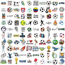 100 PCS Soccer Stickers, Vinyl Waterproof Sticker for Water Bottles Laptop Scrapbook, Soccer Gifts for Girls Boys, Soccer Party Favor and Christmas Stocking Stuffers for Kids