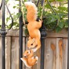 NOELAMOUR Garden Figurine Cute Squirrel Parent Child Hanging Animal Resin