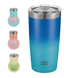 BOTTLEBOTTLE Tumbler with Lid, No Overflow, 20.9 fl oz (600 ml), Large Capacity Water Bottle, Double Wall Stainless Steel, Coffee Bottle, Vacuum Insulated, Cold Insulated, Straw, Direct Drinking