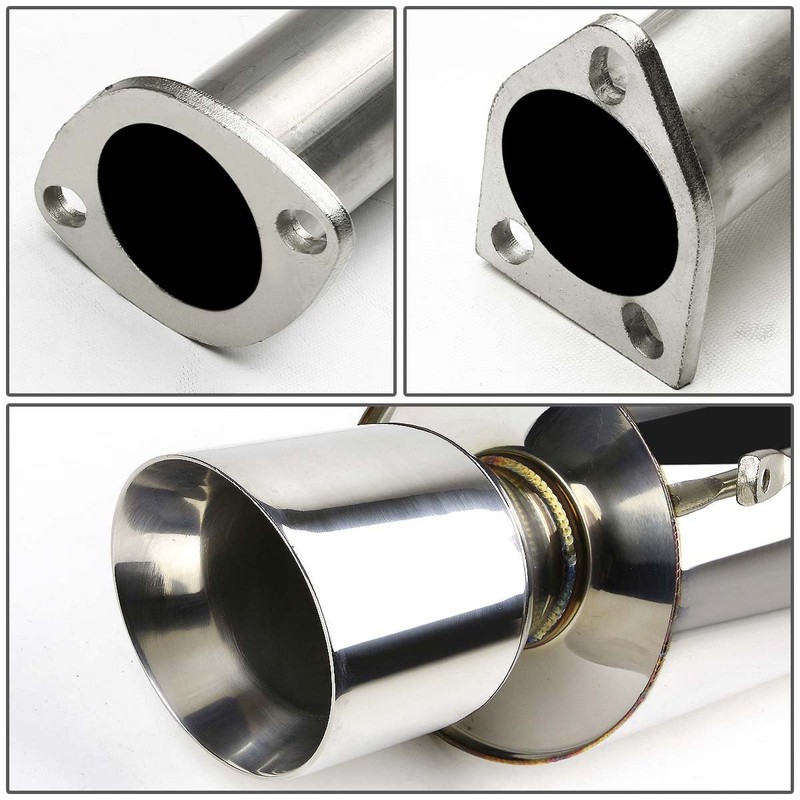 DNA Motoring CBEME00L4NRT Stainless Steel Cat back Exhaust System