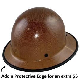 MSA Skullgard Full Brim Hard Hat With Ratchet Suspension - Natural Tan - Protective Edge