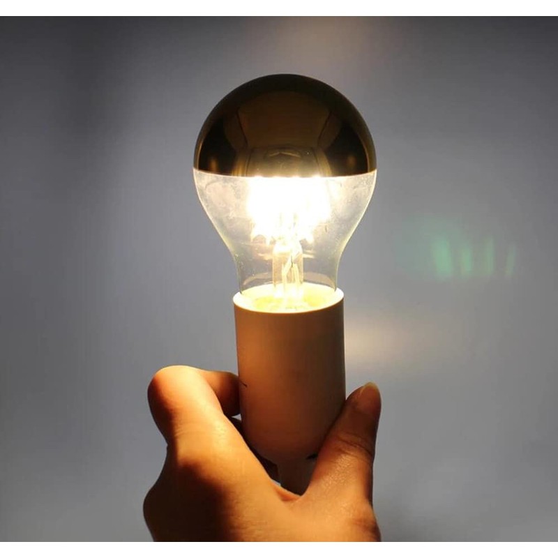 A60 Half Chrome Light Bulb 3 Pack,6 Watts(60W Equivalent)E27 Base