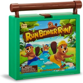 Run Beaver Run - A Fast-Paced Family Board Game with Rolling Log Travel-Friendly Design Perfect for Kids Ages 5+ 2-4 Players Includes Beaver Pieces and Gameboard
