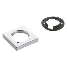 Grohe Rosette for Basin Mixer Taps without Pull Rod, Square, Quick Fixing System, Chrome (48421000)