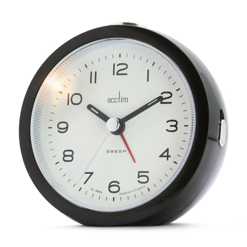 Acctim Neve Analogue Alarm Clock Non Ticking Sweep Quartz Luminous