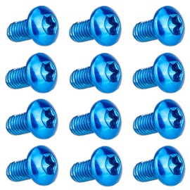 T TAKONE Bicycle Brake Disc Bolts, 12 Pieces M5 x 10mm Anodized Bicycle Disc Brake Bolts, T25 Bicycle Rotor Screw for MTB, Road Bike, Mountain Bike (Blue)