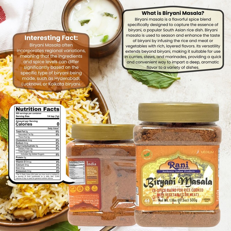 Rani Biryani Masala Curry (7-Spice Blend for Indian Rice Dishes,