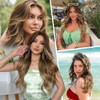 Extensiones de Cabello con Clip, Invisible Onduladas, 6 piezas, Ajustable