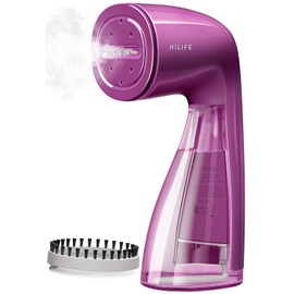 HiLIFE Steamer for Clothes, 1100W Clothes Steamer with Large 300ml Tank, Handheld Clothing Steamer, Fabric Wrinkle Remover, Portable & Compact Travel Size Garment Steamer ONLY FOR 120V(Orchid Purple)